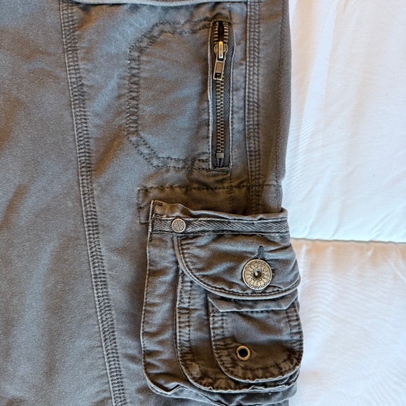 Vintage Dark Grey Convertible Festival Cargo Pants - Picture 3 of 10
